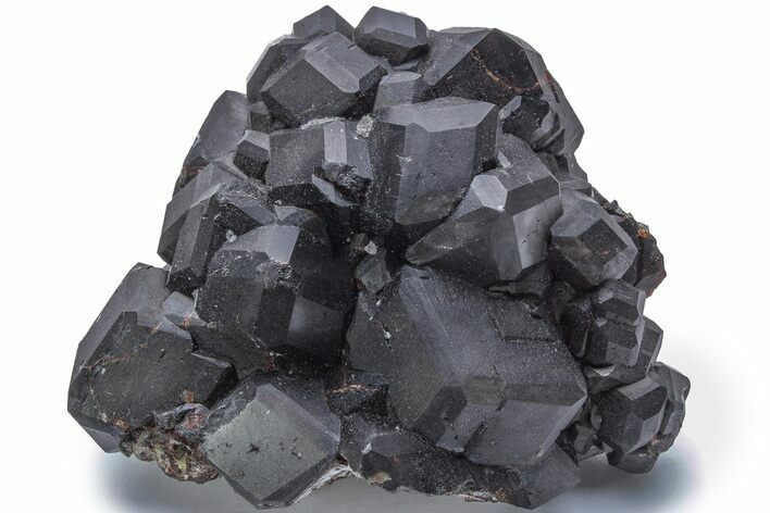 Jet-Black Andradite Garnet Cluster - Inner Mongolia #225104